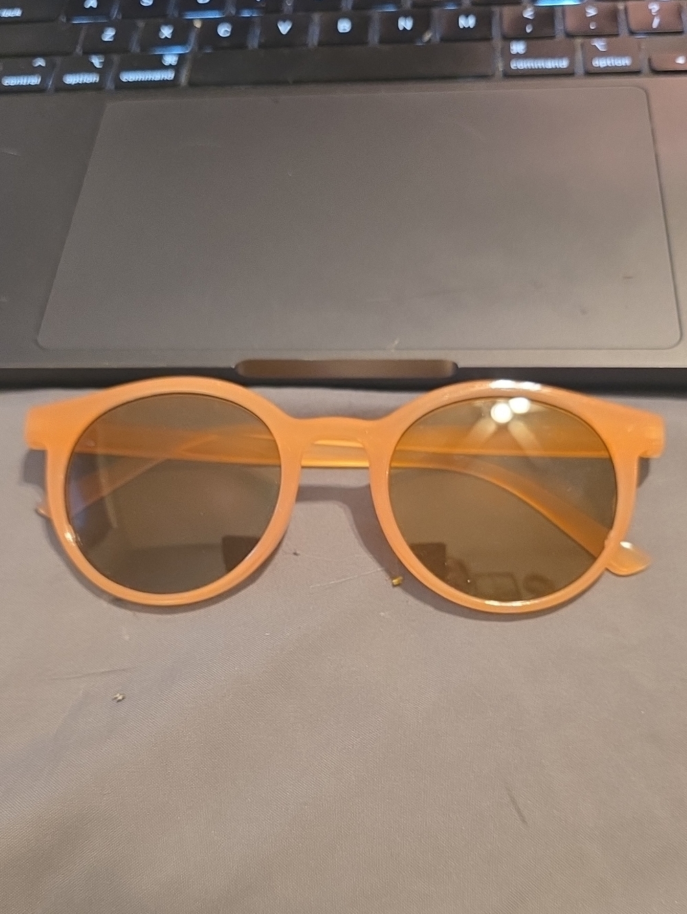 Round Pink Sunglasses - Amber Lens
